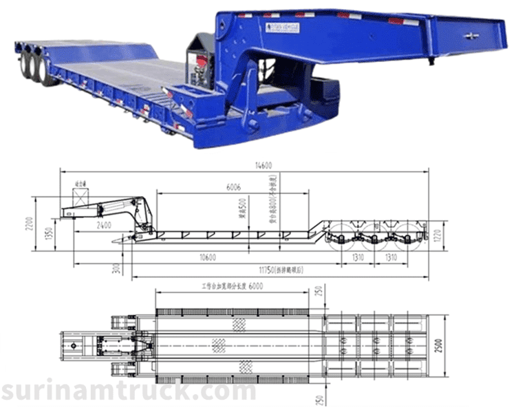 3 Axle Detachable Gooseneck Trailer for sale in Suriname